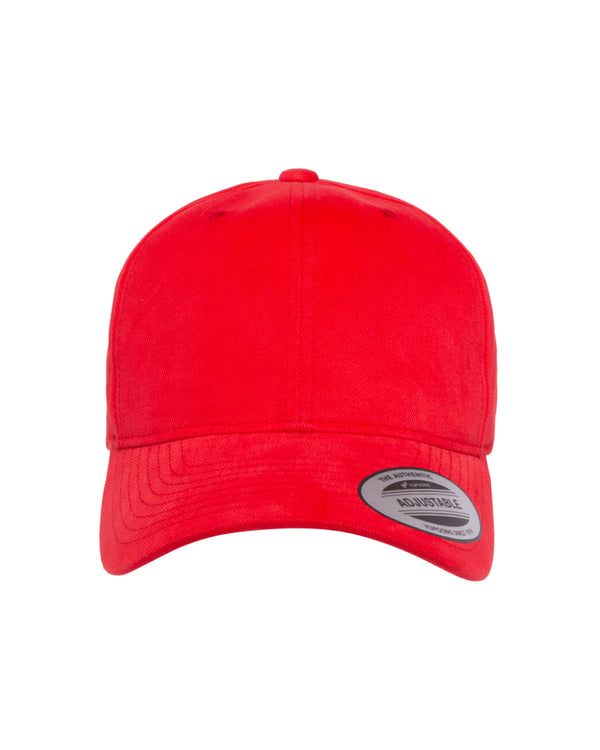 adult brushed cotton twill mid profile cap RED