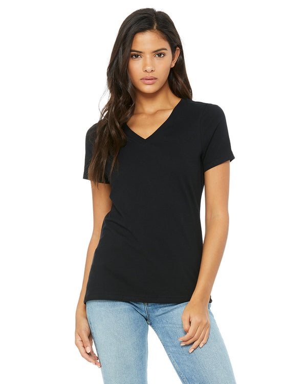 ladies relaxed jersey v neck t shirt BERRY