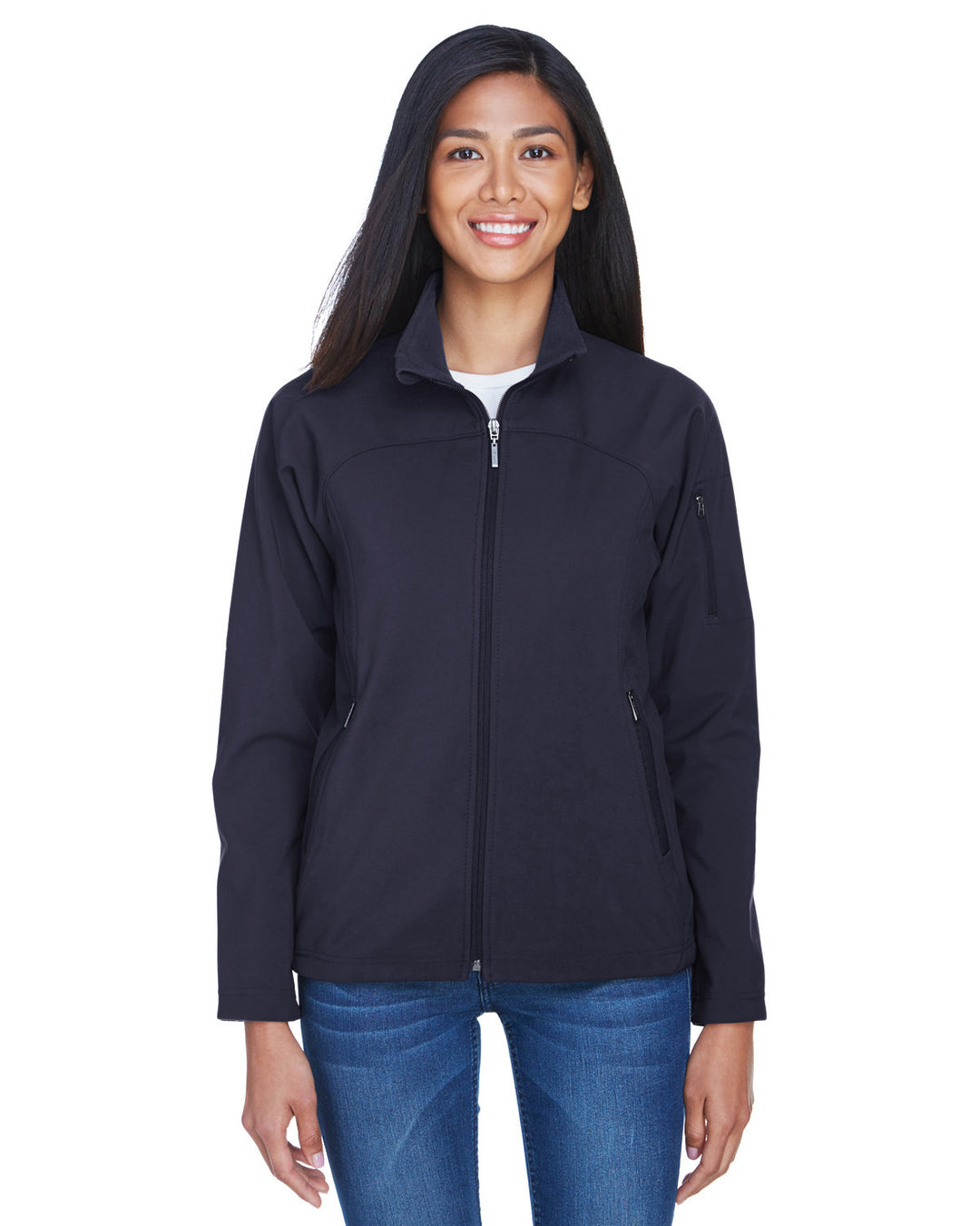 ladies three layer fleece bonded performance soft shell jacket MIDNIGHT NAVY