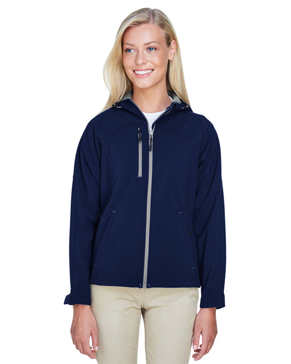 ladies prospect two layer fleece bonded soft shell hooded jacket CLASSIC NAVY