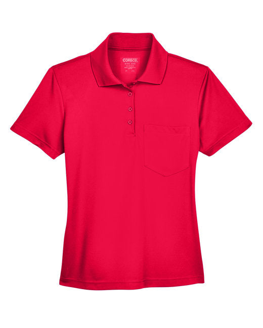 Classic Red Ladies Origin Performance Piqué Polo With Pocket