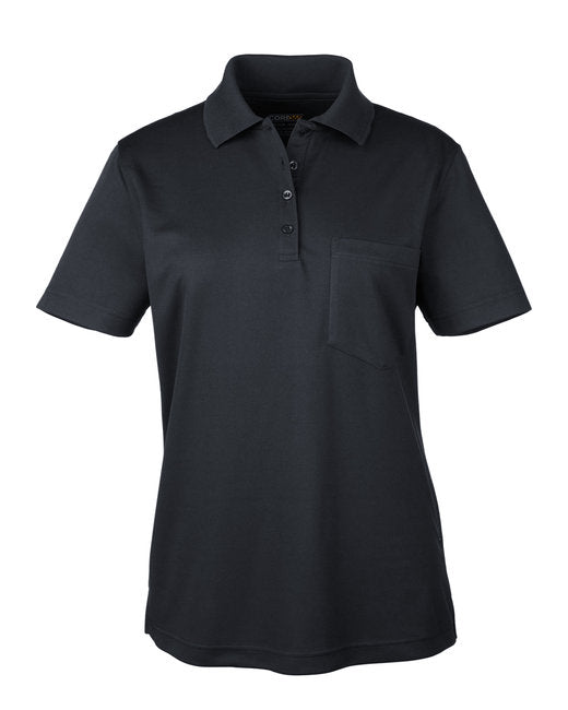 Black Ladies Origin Performance Piqué Polo With Pocket
