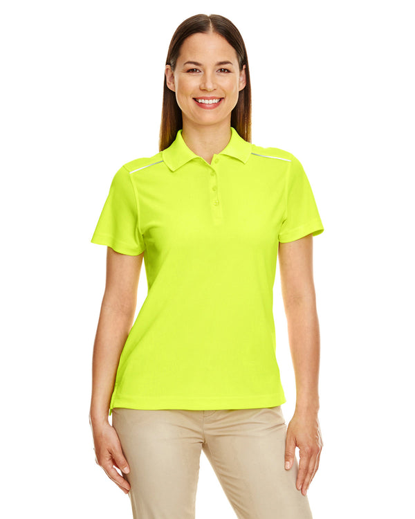 ladies radiant performance pique polo with reflective piping SAFETY YELLOW