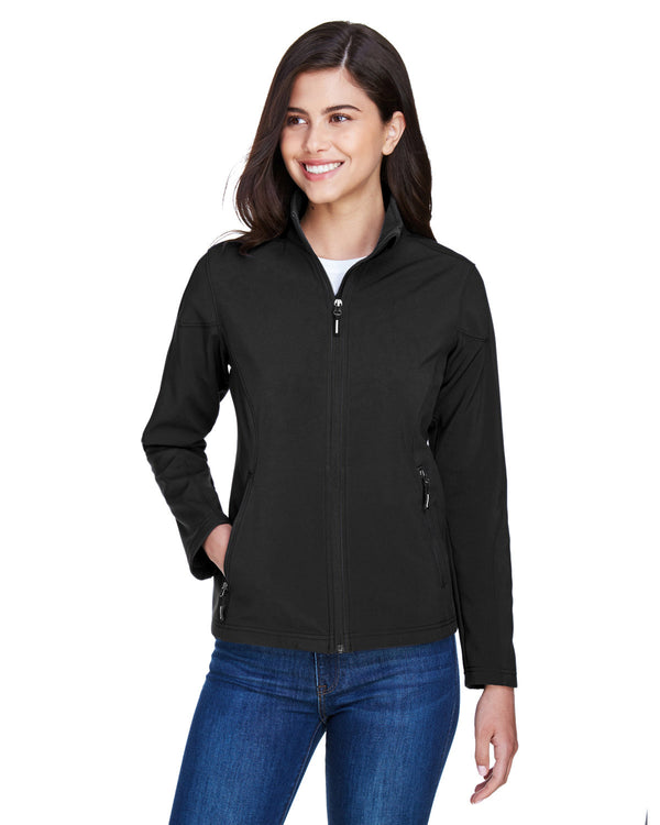 ladies cruise two layer fleece bonded soft shell jacket BLACK