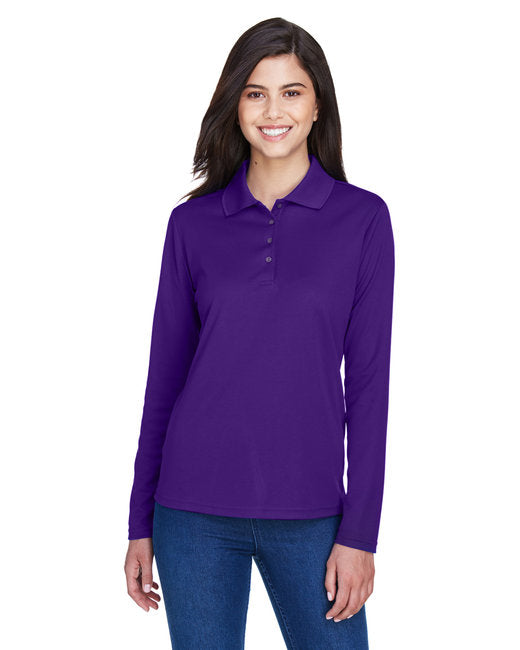 Campus Purple Ladies Pinnacle Performance Long-Sleeve Piqué Polo