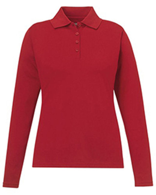 Classic Red Ladies Pinnacle Performance Long-Sleeve Piqué Polo