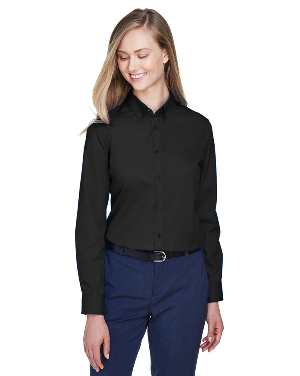 ladies operate long sleeve twill shirt BLACK