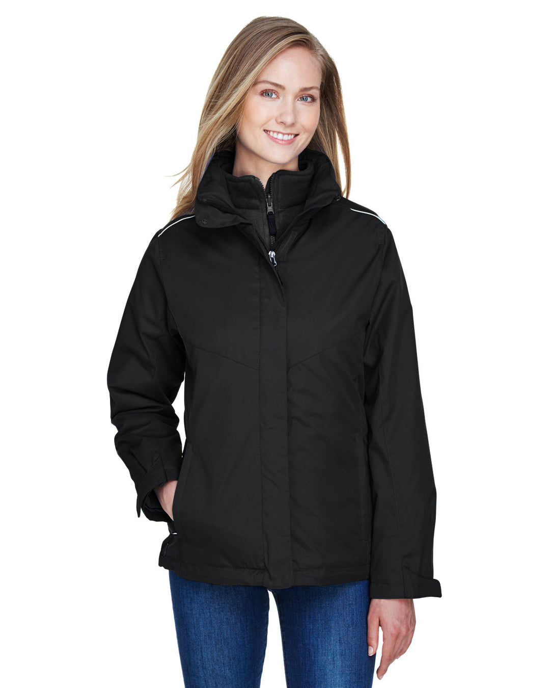 ladies region 3 in 1 jacket with fleece liner BLACK