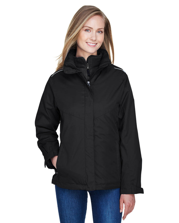ladies region 3 in 1 jacket with fleece liner BLACK