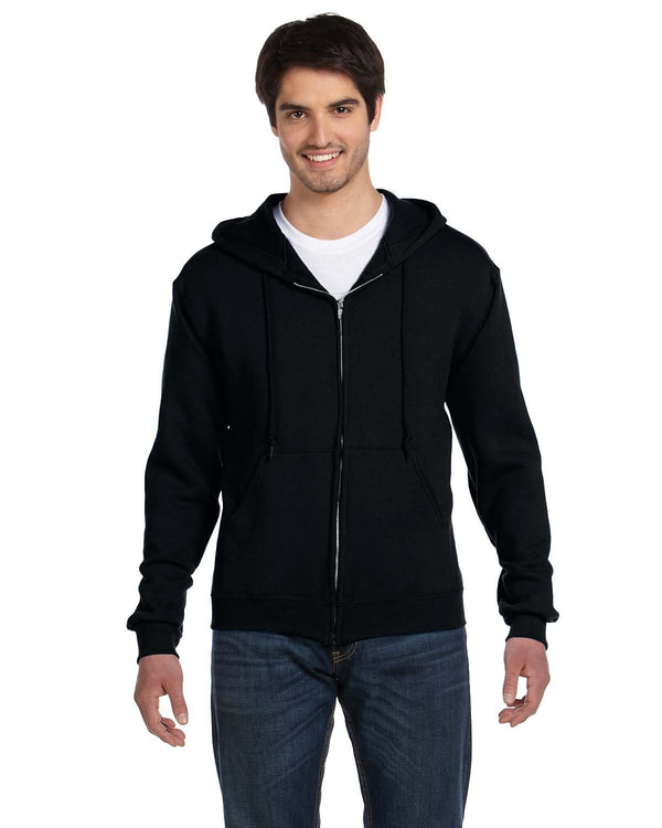 adult supercotton full zip hooded sweatshirt BLACK