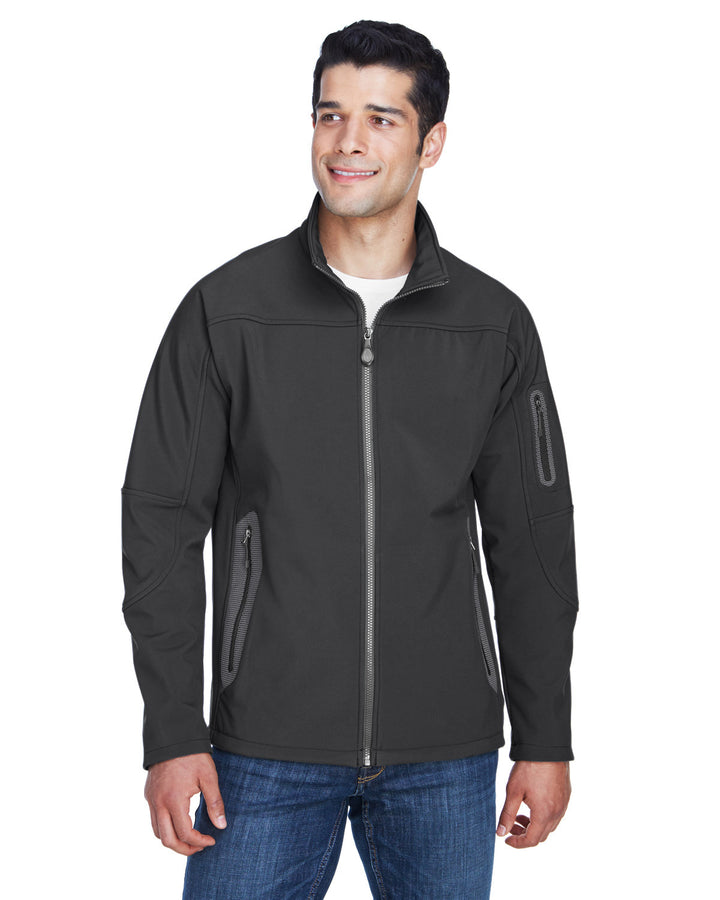 mens three layer fleece bonded soft shell technical jacket GRAPHITE