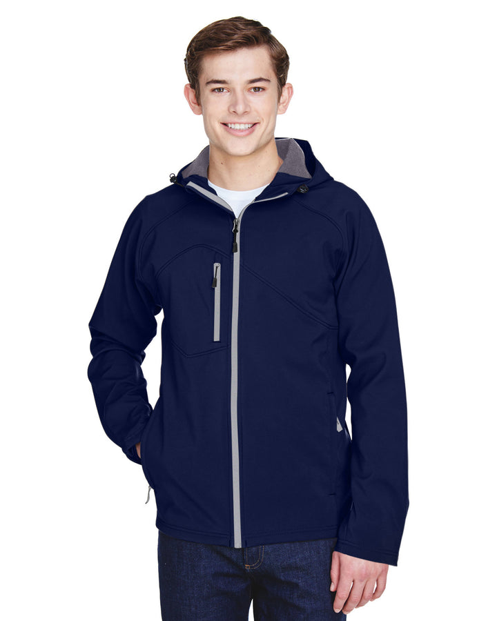 mens prospect two layer fleece bonded soft shell hooded jacket FOSSIL GREY