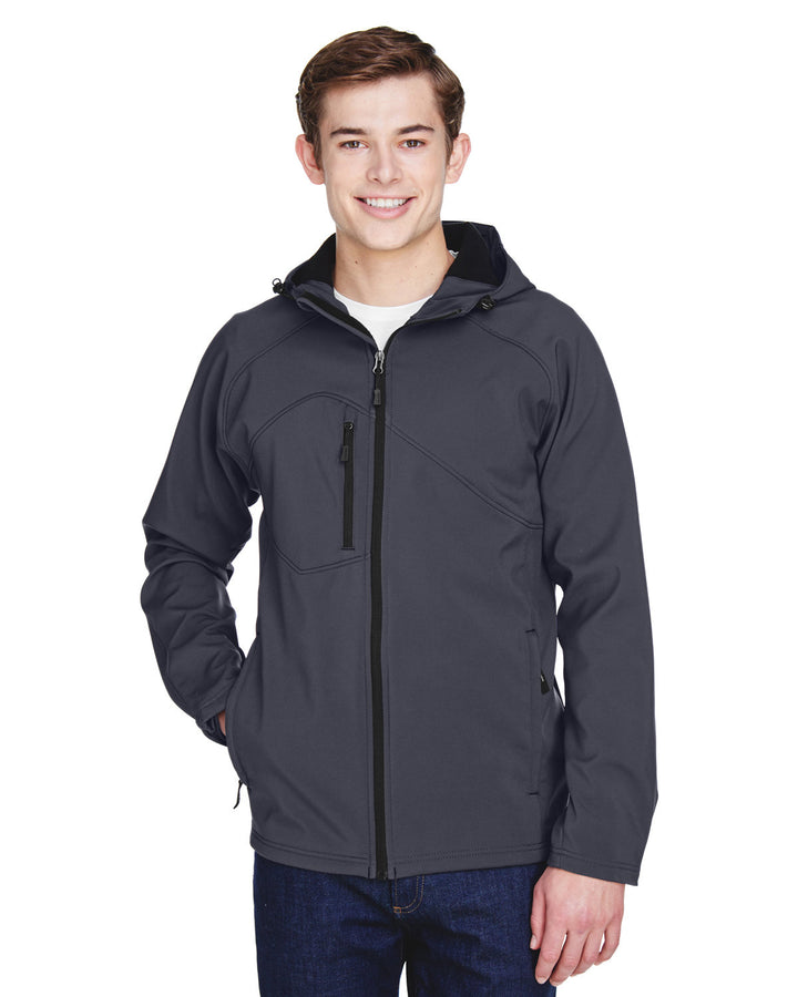 mens prospect two layer fleece bonded soft shell hooded jacket BLACK