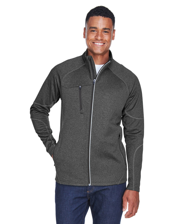 mens gravity performance fleece jacket CARBON HEATHER