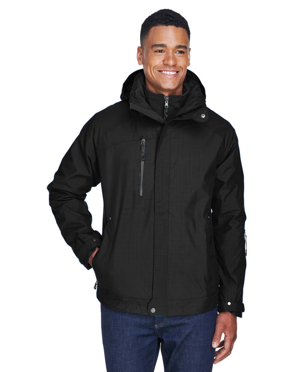 mens caprice 3 in 1 jacket with soft shell liner BLACK