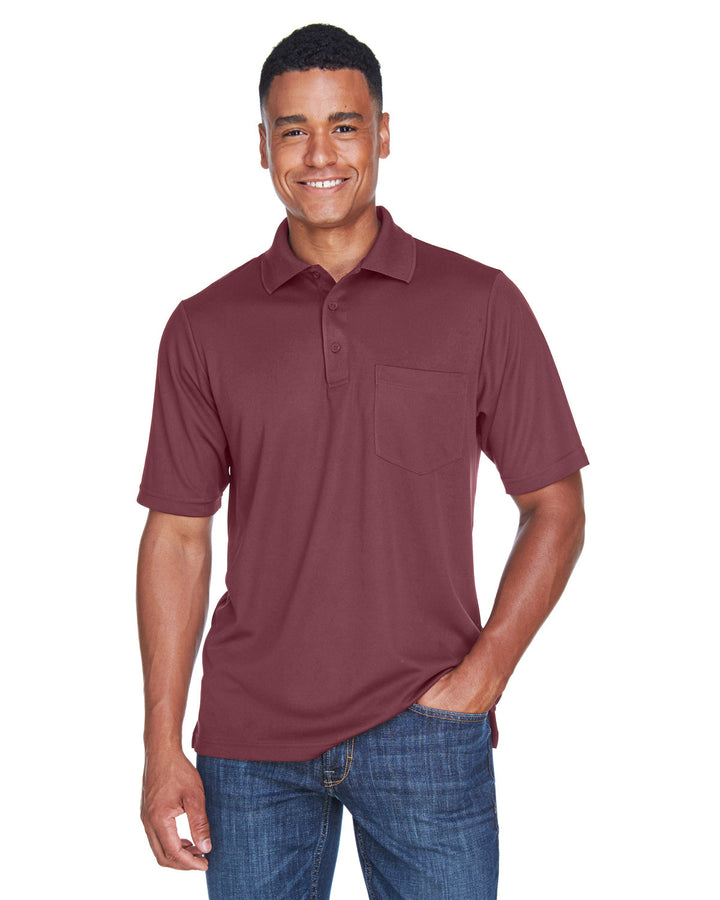 mens origin performance pique polo with pocket BURGUNDY