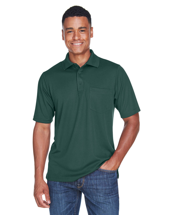 mens origin performance pique polo with pocket FOREST