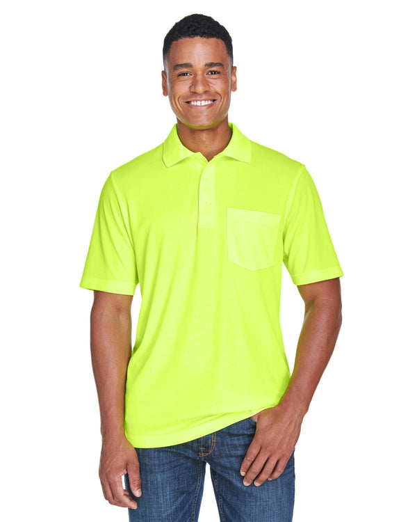 mens origin performance pique polo with pocket SAFETY YELLOW