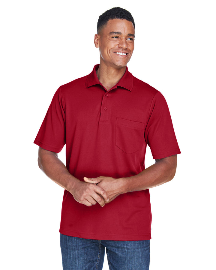 mens origin performance pique polo with pocket BURGUNDY