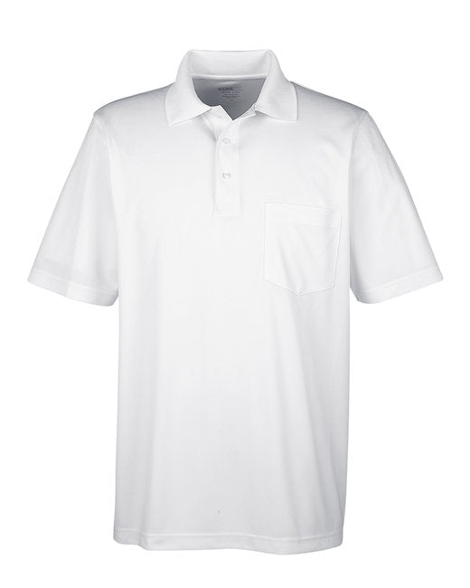 White Adult Piqué Polo Golf Shirt With Pocket