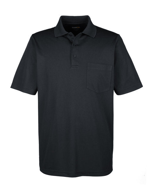 Black Adult Piqué Polo Golf Shirt With Pocket