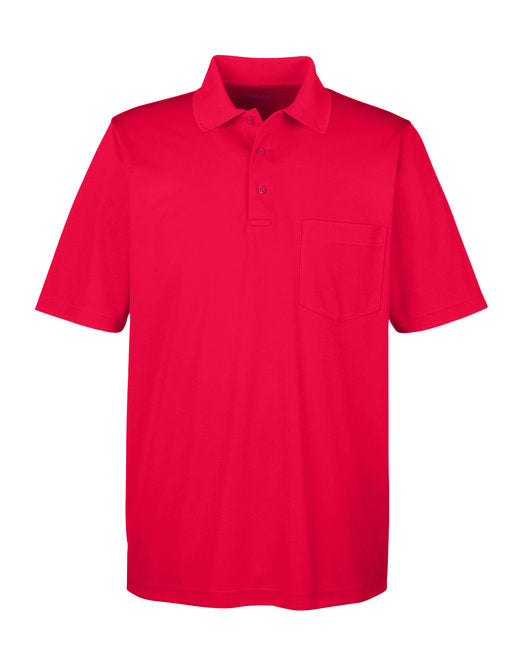 Classic Red Adult Piqué Polo Golf Shirt With Pocket