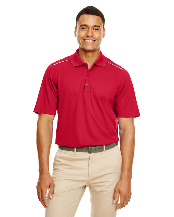 mens radiant performance pique polo with reflective piping TRUE ROYAL