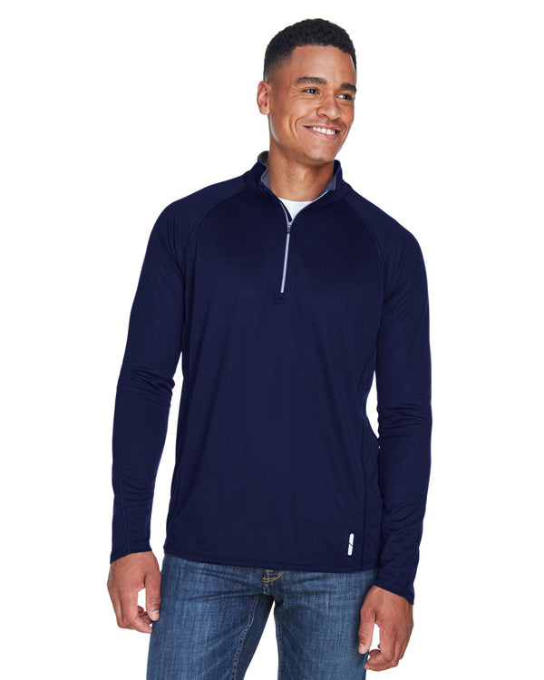 mens radar quarter zip performance long sleeve top CLASSIC NAVY