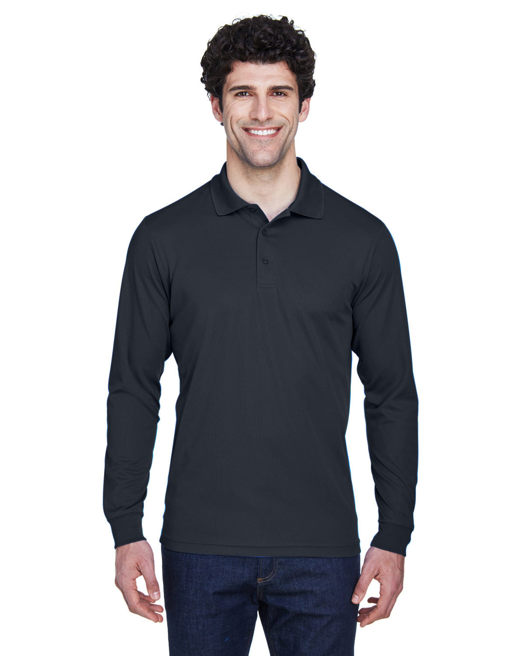 mens pinnacle performance long sleeve pique polo TRUE ROYAL