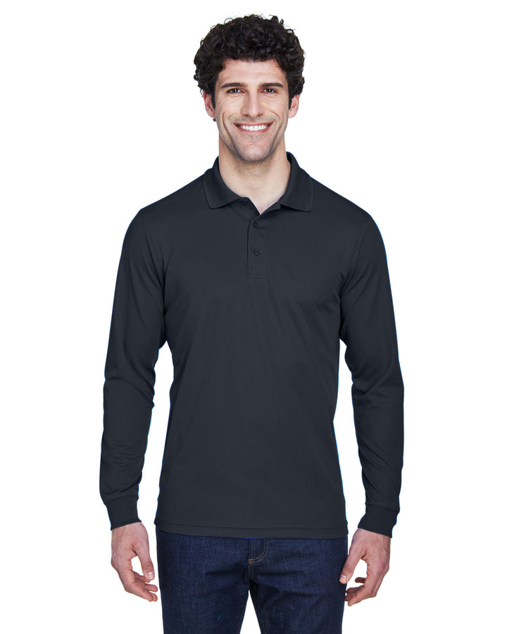 mens pinnacle performance long sleeve pique polo TRUE ROYAL