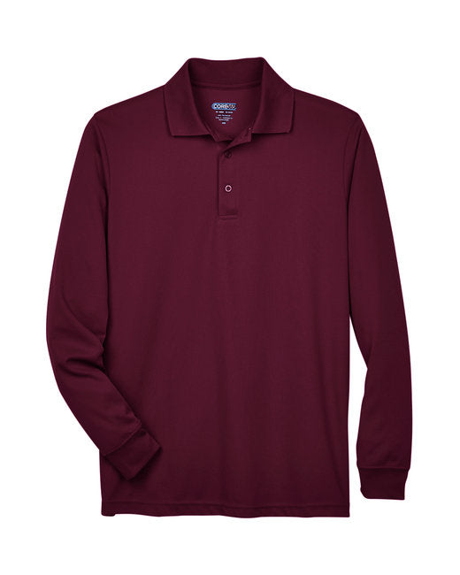 Burgundy Adult Long Sleeve Piqué Polo