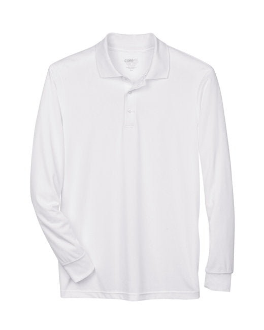 White Adult Long Sleeve Piqué Polo