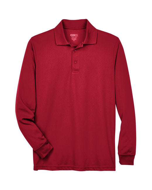 Classic Red Adult Long Sleeve Piqué Polo