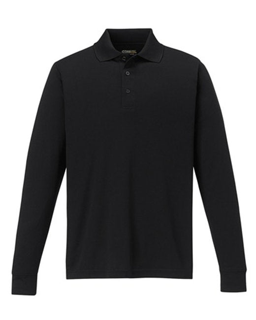 Black Adult Long Sleeve Piqué Polo