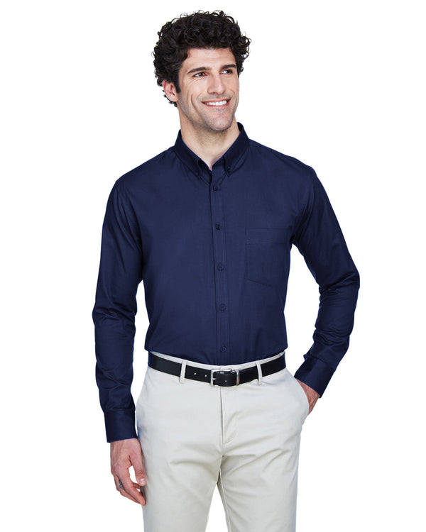 mens tall operate long sleeve twill shirt BLACK