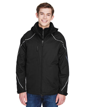 mens angle 3 in 1 jacket with bonded fleece liner BLACK