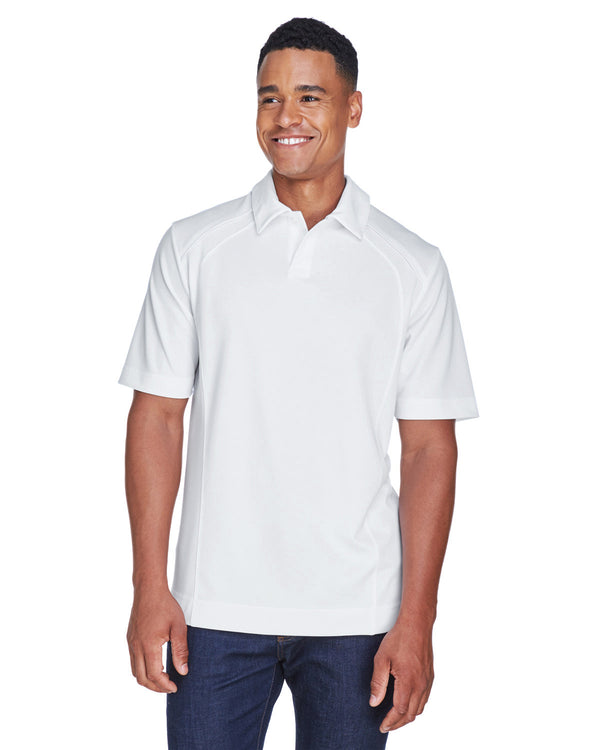 mens recycled polyester performance pique polo WHITE