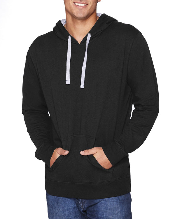 unisex laguna french terry pullover hooded sweatshirt BLACK/ RED