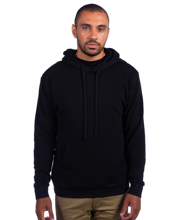 adult sueded french terry pullover sweatshirt BLACK