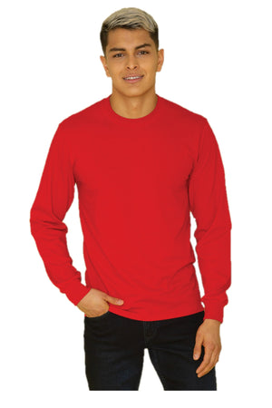 Red Adult Cotton Long Sleeve T-Shirt