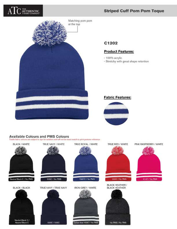 Cuff Pom Pom Toque Product Features Sheet