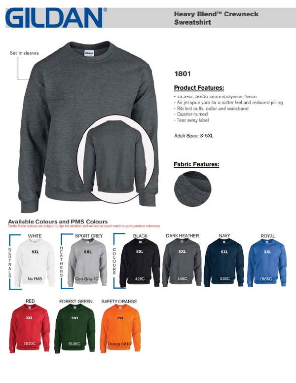 Safetywear Adult Crewneck Sweatshirt Product Features Sheet