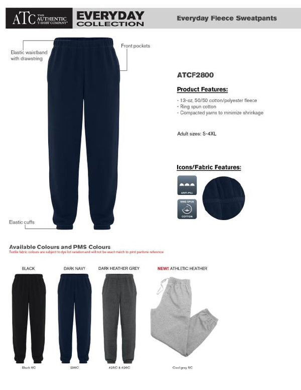 Fleece Jogging Pants Product Features Sheet