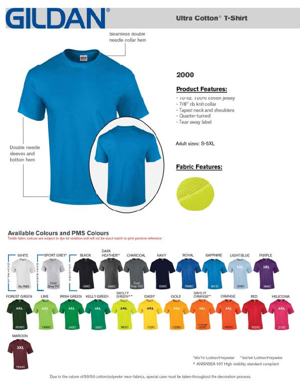 T-Shirt Product Features Sheet