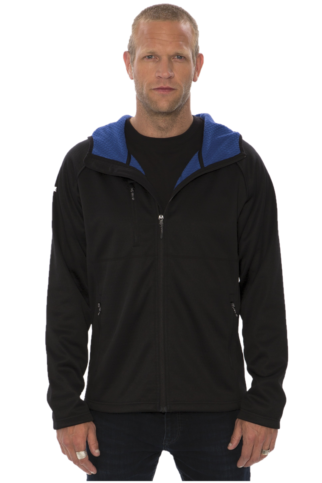 Black/Regatta Blue Fleece Full Zipped Hooded Jacket