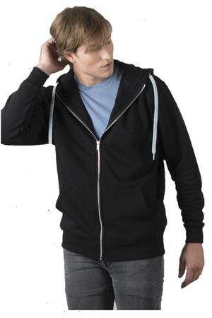 Black Adult Full Zip Hooded Sweatshirt