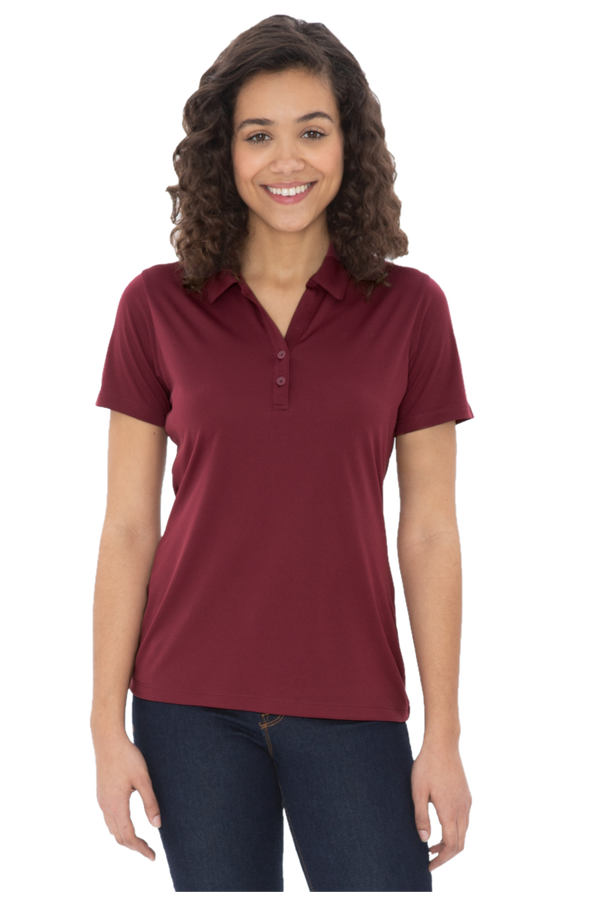 Maroon Ladies Performance Poly Golf Shirt