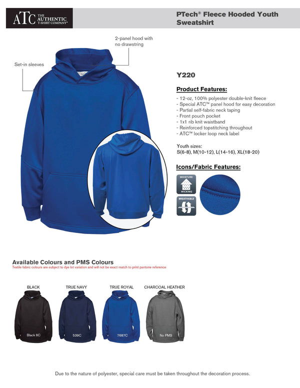 Fleece Hooded Sweatshirt Product Features Sheet