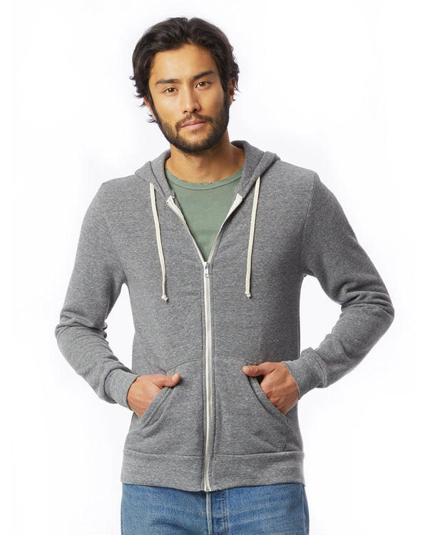 mens rocky eco fleece zip hoodie ECO GREY