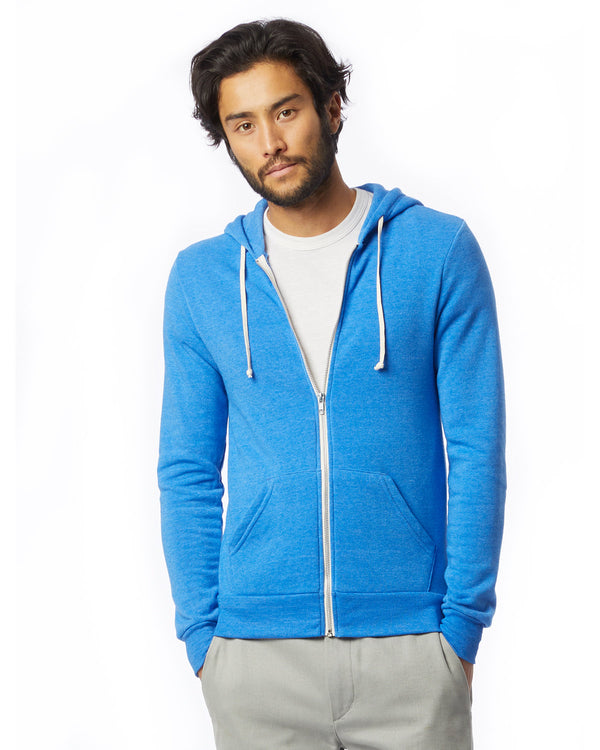 mens rocky eco fleece zip hoodie EC TR PACIF BLUE